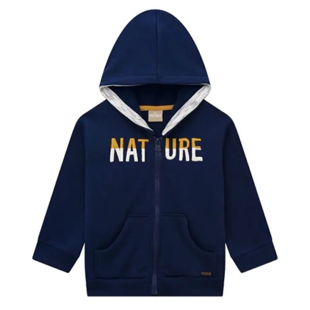 Milon Boys Gray Marl & Navy Hooded Sweatshirt Jogger Pant Set in size 3 months